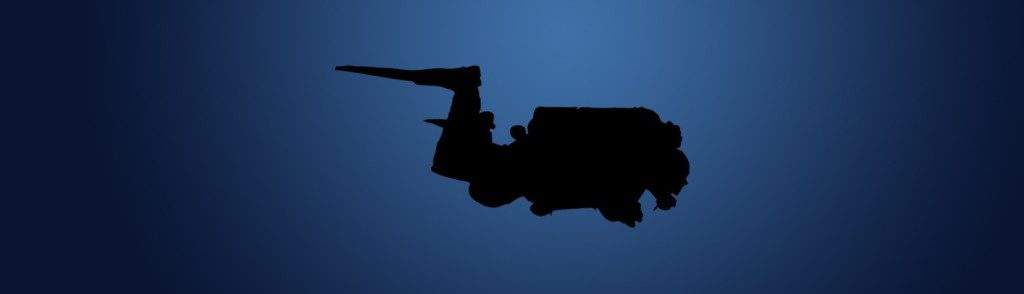 Silhouette of a solo diver with doubles in profile.