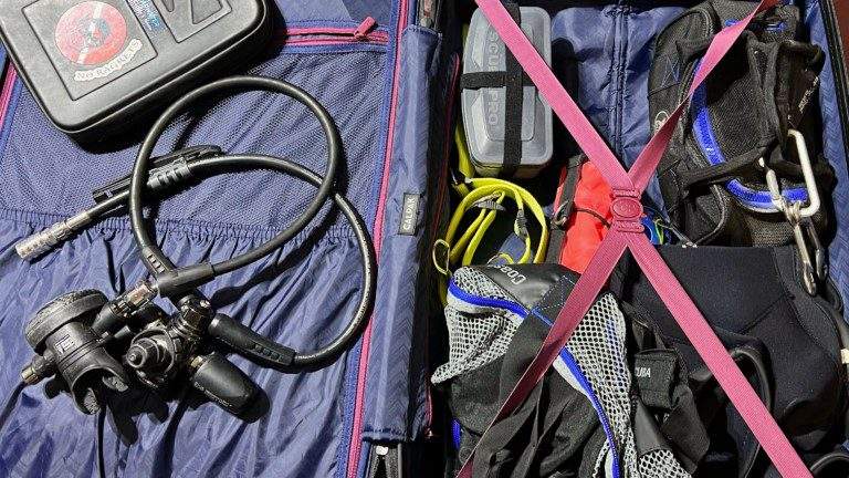 A shot of packed gear to help remember what's in the bag.