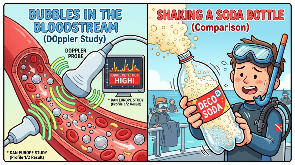 Doppler bubbles and soda bubbles.